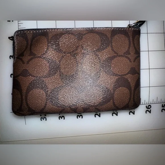 Coach Metallic Colorblock Signature Corner Zip Wristlet - Picture 10 of 10